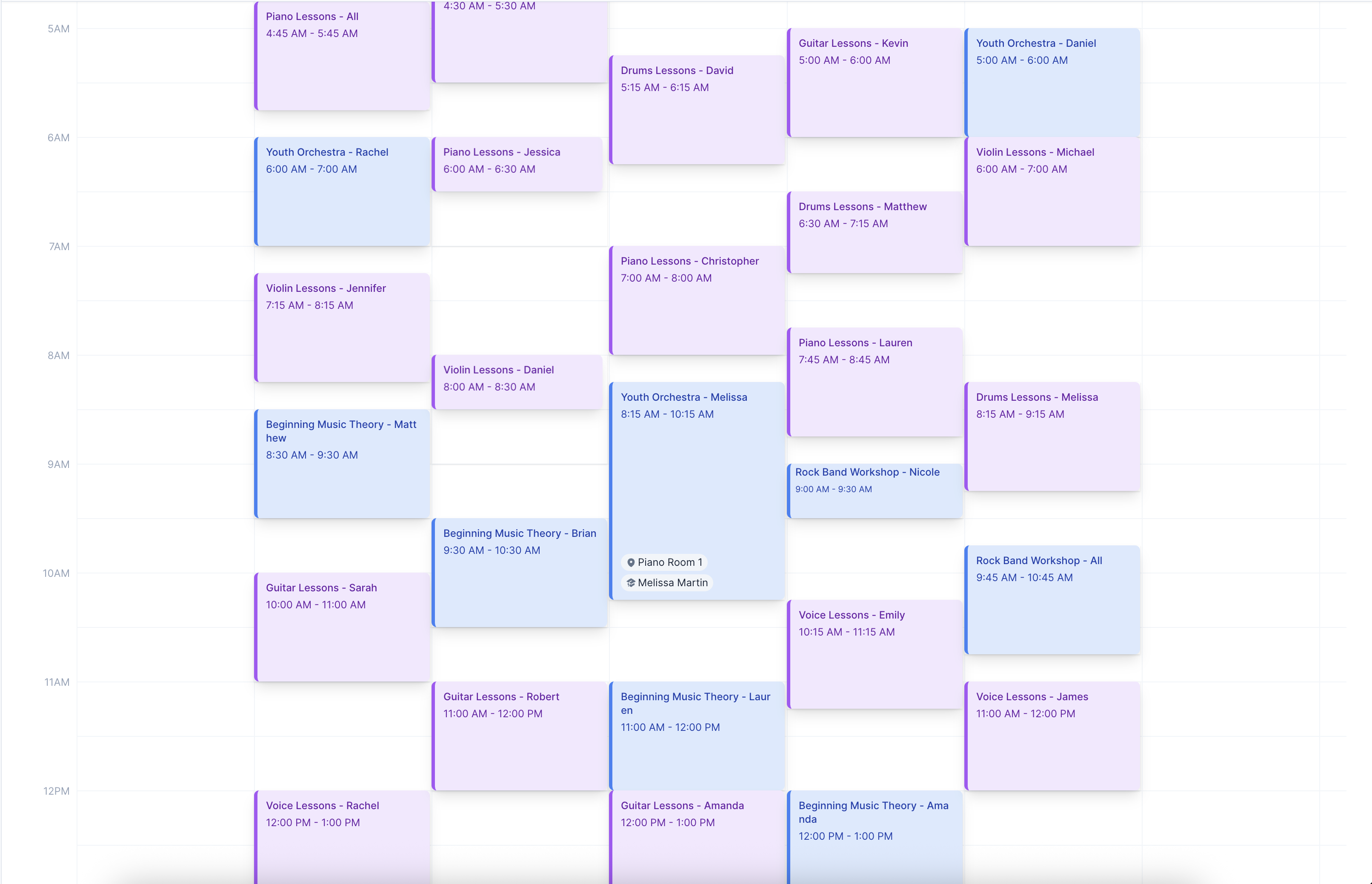 Calendar and scheduling screenshot